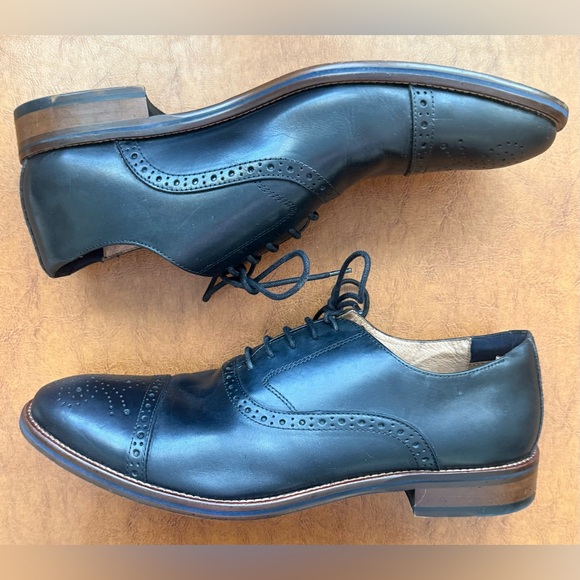 Johnston & Murphy Conard 2.0 Cap Toe Oxford Black Leather Men’s 11.5 Dress Shoes - Picture 7 of 8